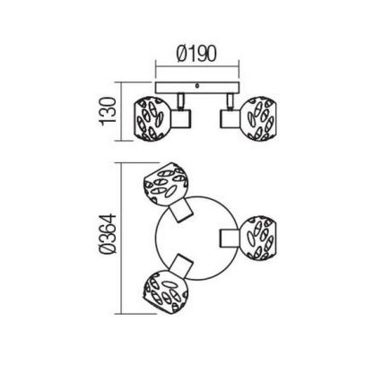 Redo 04-518 - Foco TORN 3xE14/28W/230V