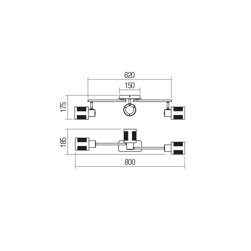 Redo 04-521 - Candelabro montado à superfície BASKET 3xE27/42W/230V bronze
