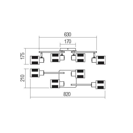 Redo 04-522 - Candelabro montado à superfície BASKET 4xE27/42W/230V bronze