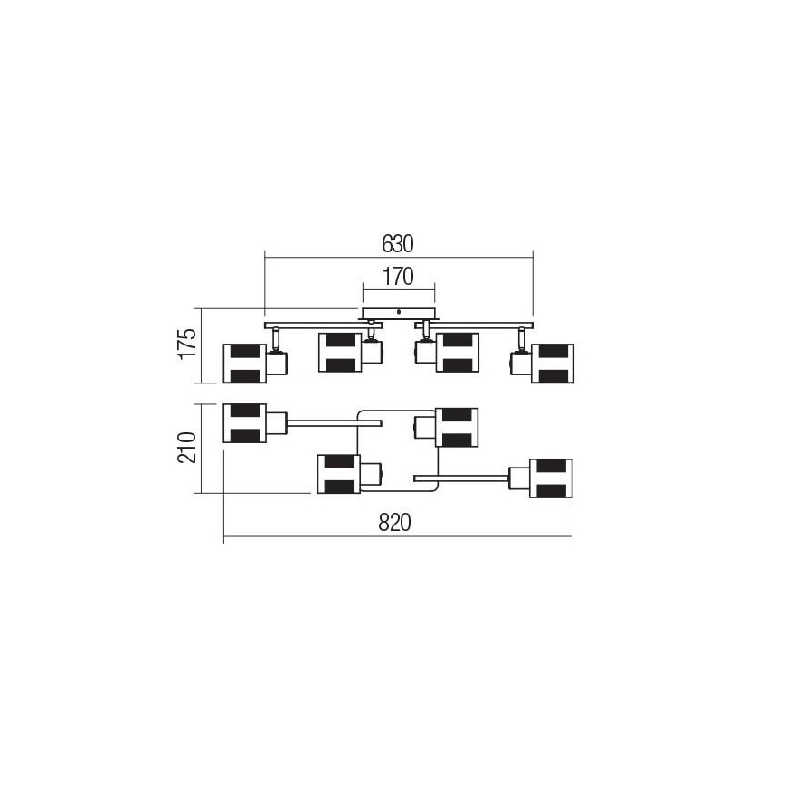Redo 04-522 - Candelabro montado à superfície BASKET 4xE27/42W/230V bronze