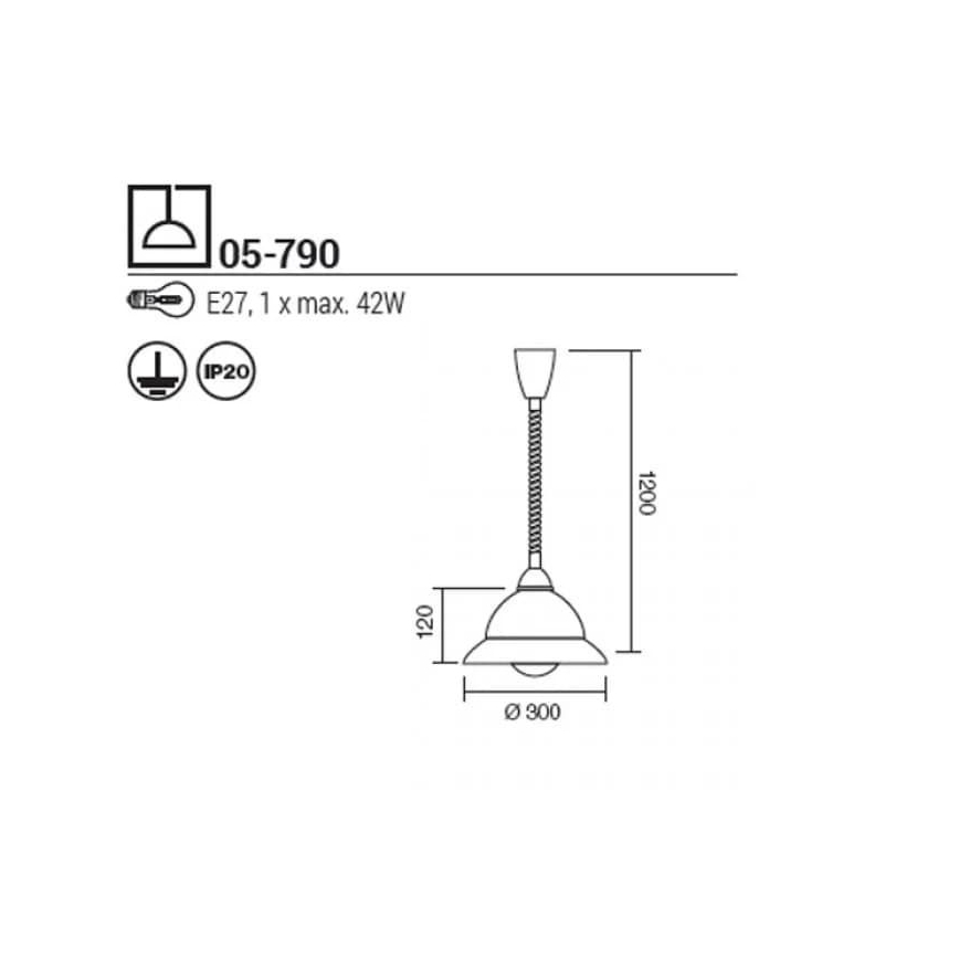 Redo 05-790 - Candeeiro suspenso ETRUSCA 1xE27/42W/230V