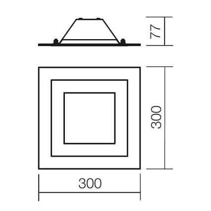 Redo 05-828 - Candeeiro de tecto SPECTRE 1xE14/28W/230V 30x30 cm cromado brilhante/branco