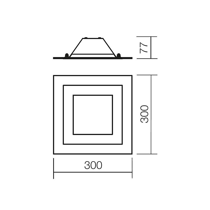 Redo 05-828 - Candeeiro de tecto SPECTRE 1xE14/28W/230V 30x30 cm cromado brilhante/branco