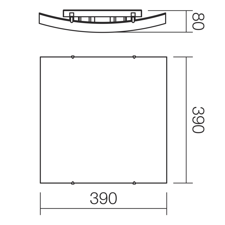 Redo 05-905 - Candeeiro de teto ISIDE 2xE27/42W/230V 39x39 cm transparente