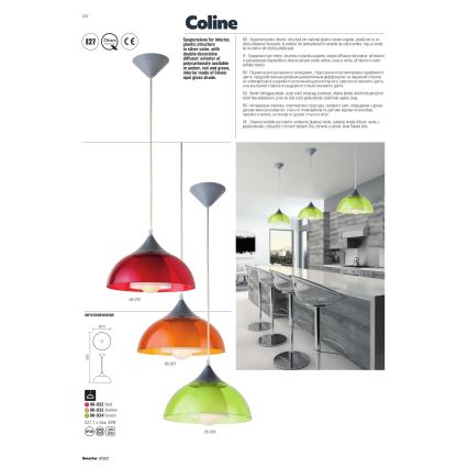 Redo 06-033 - Candelabro num fio COLINE 1xE27/42W/230V