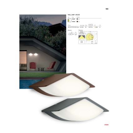 Redo 90002 - Luz de parede LED de exterior CHALET 1xLED/8W/230V IP54