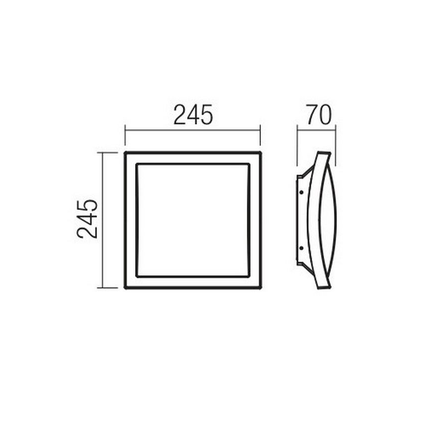 Redo 90008 - Iluminação de teto exterior LED TALLIN LED/21W/230V 24,5x24,5 cm IP54 castanho