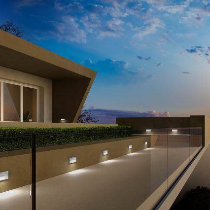 Redo 90009 - Luminária de orientação exterior TAMPA LED/11W/230V IP54 branca