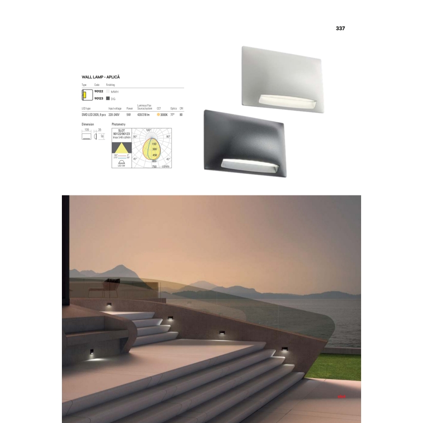 Redo 90009 - Luminária de orientação exterior TAMPA LED/11W/230V IP54 branca