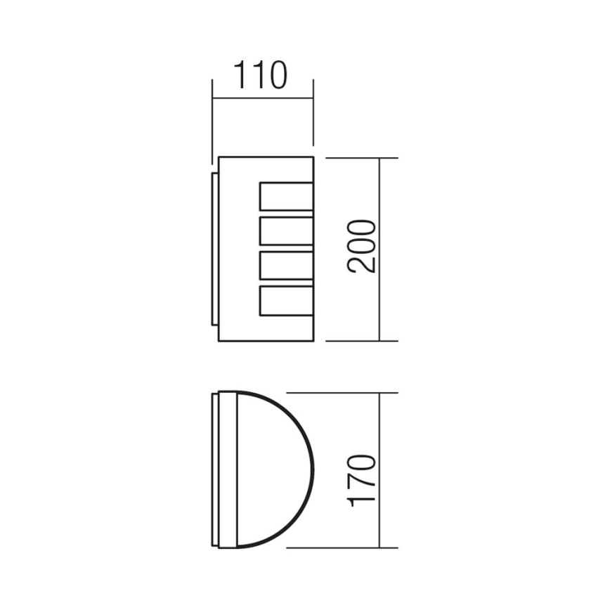 Redo 9001 - Iluminação de parede exterior EVO 1xE27/11W/230V IP44