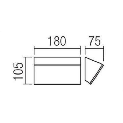 Redo 90015 - Luz de parede LED de exterior TOKYO LED/12W/230V IP54