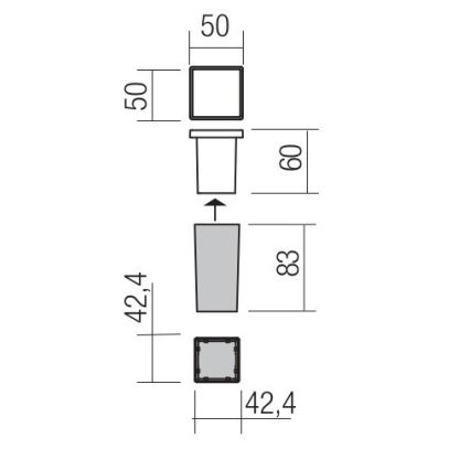 Redo 90040 - Luz embutida para exterior LED INCAS LED/2,3W/230V IP65