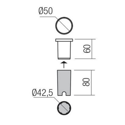 Redo 90042 - Luz embutida para exterior LED INCAS LED/2,3W/230V IP65