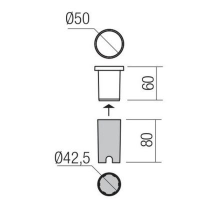 Redo 90044 - Luz embutida para exterior LED INCAS LED/2,3W/230V IP65