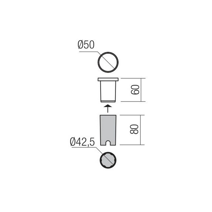 Redo 90044 - Luz embutida para exterior LED INCAS LED/2,3W/230V IP65