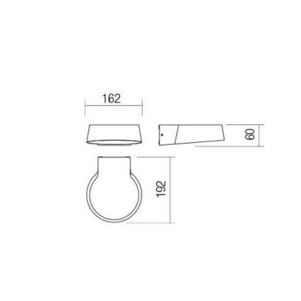 Redo 90046 - Luz de parede LED de exterior PHASER LED/12W/230V IP54