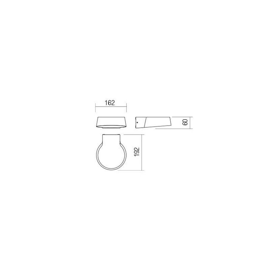 Redo 90046 - Luz de parede LED de exterior PHASER LED/12W/230V IP54