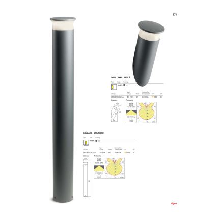 Redo 90073 - Iluminação de parede exterior LED ALGON LED/9W/230V IP65 preto