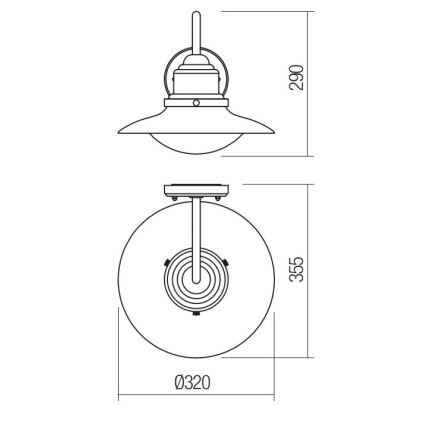 Redo 90093 - Luz de parede de exterior ELIO 1xE27/42W/230V IP44