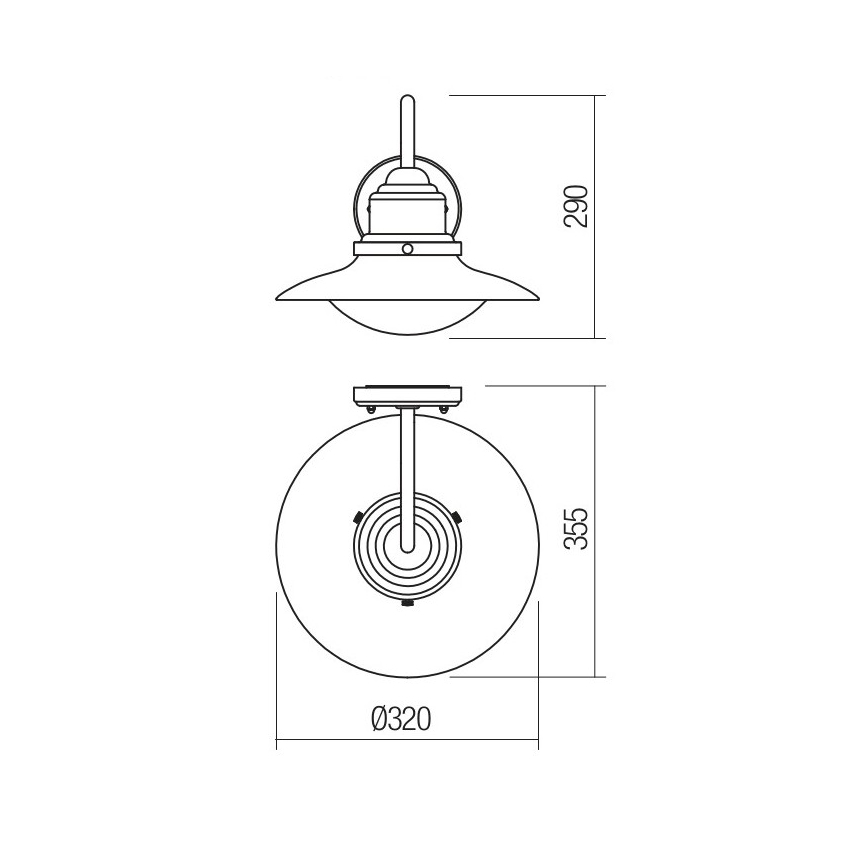 Redo 90093 - Luz de parede de exterior ELIO 1xE27/42W/230V IP44