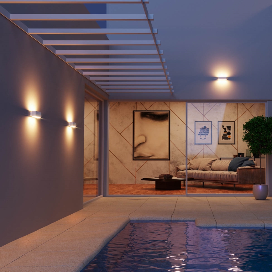 Redo 90095 - Aplique de parede exterior PLANIT LED/10W/230V 3000K IP54 branco