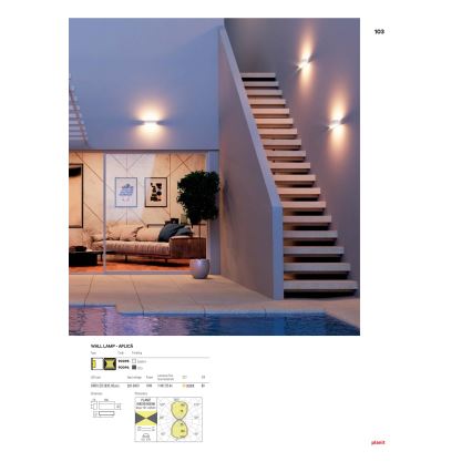 Redo 90095 - Aplique de parede exterior PLANIT LED/10W/230V 3000K IP54 branco