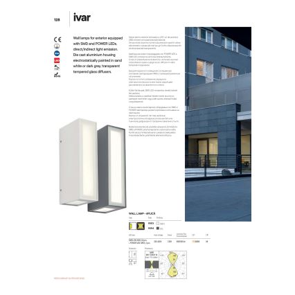 Redo 90114 - Iluminação de parede exterior LED IVAR LED/7,6W/230V IP54 antracite