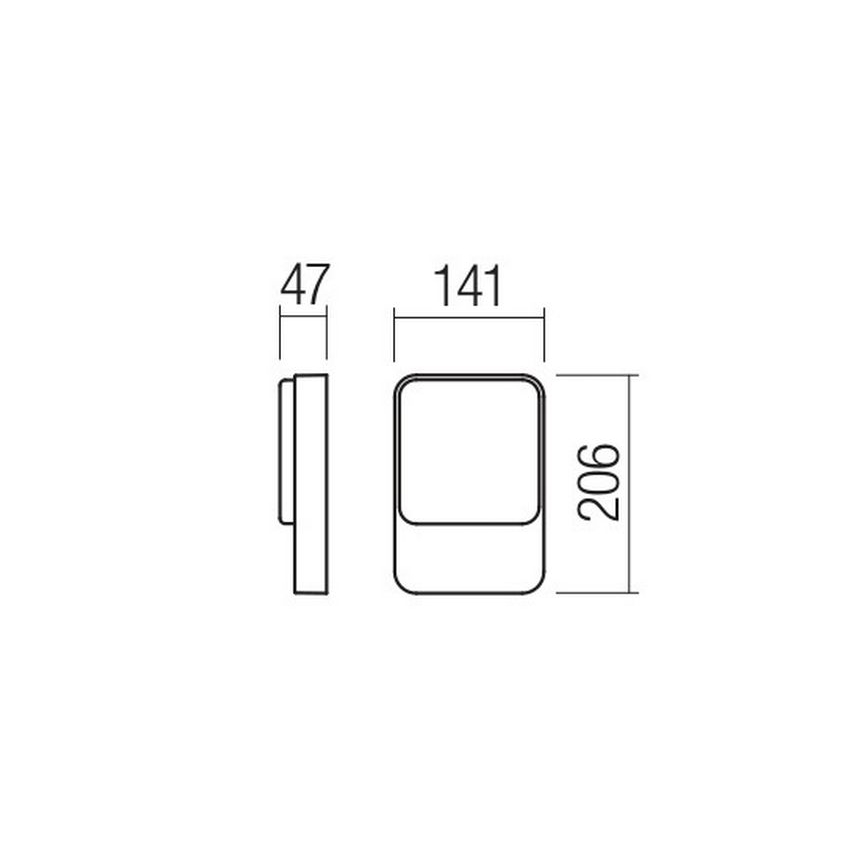 Redo 90129 - Luz de parede LED de exterior COLIN 1xLED/9W/230V IP54
