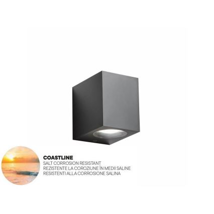 Redo 90151 - Luz de parede de exterior PUNTA 1xGU10/7W/230V IP44