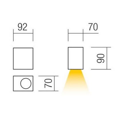 Redo 90151 - Luz de parede de exterior PUNTA 1xGU10/7W/230V IP44