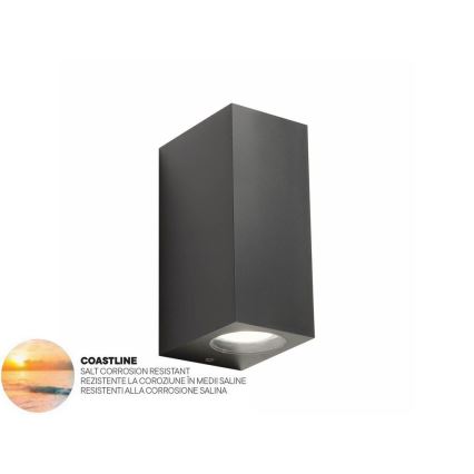 Redo 90152 - Luz de parede de exterior PUNTA 2xGU10/7W/230V IP44