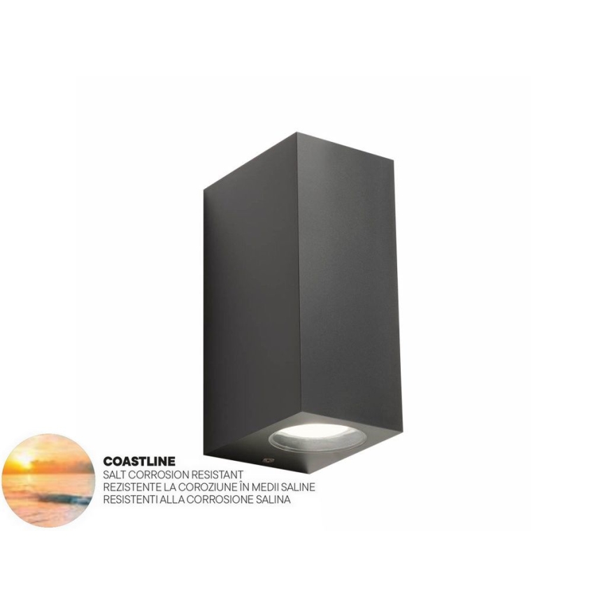 Redo 90152 - Luz de parede de exterior PUNTA 2xGU10/7W/230V IP44
