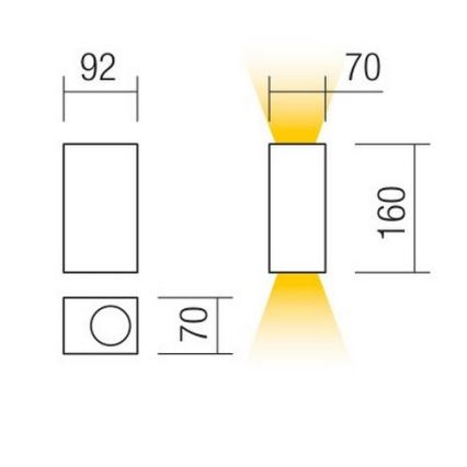 Redo 90152 - Luz de parede de exterior PUNTA 2xGU10/7W/230V IP44