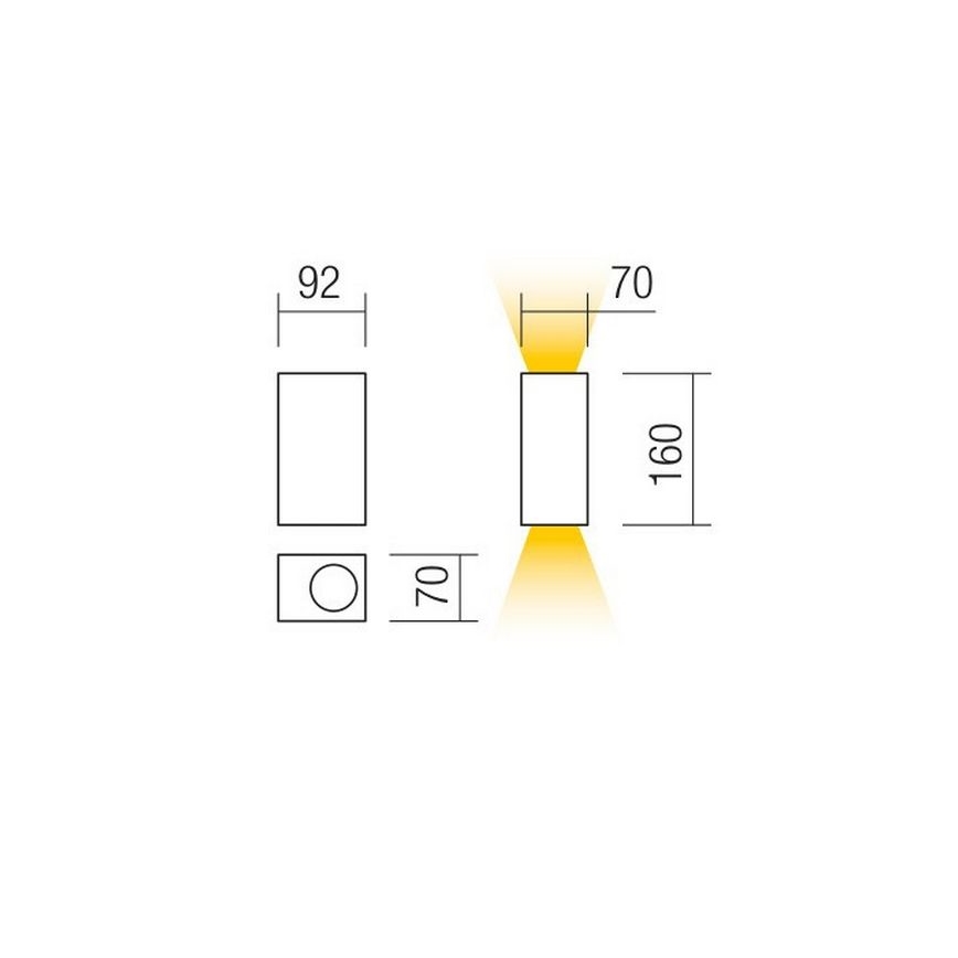 Redo 90152 - Luz de parede de exterior PUNTA 2xGU10/7W/230V IP44