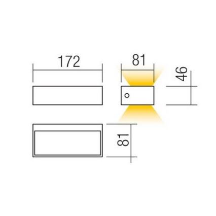 Redo 90153 - Luz de parede LED de exterior LAMPRIS 1xLED/9W/230V IP65