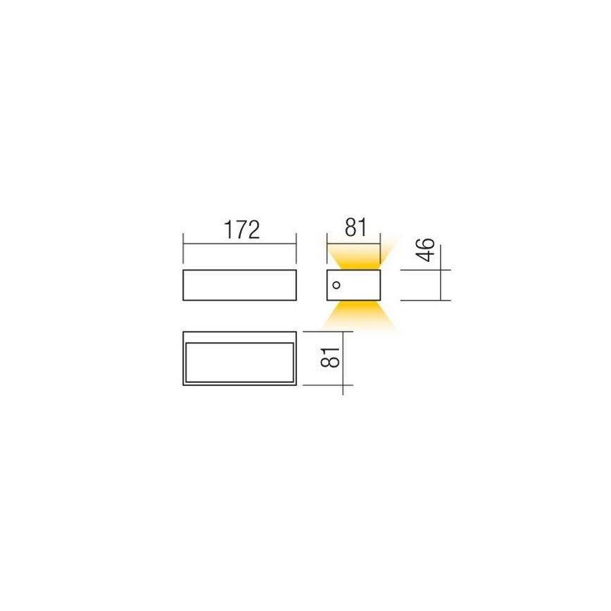 Redo 90153 - Luz de parede LED de exterior LAMPRIS 1xLED/9W/230V IP65