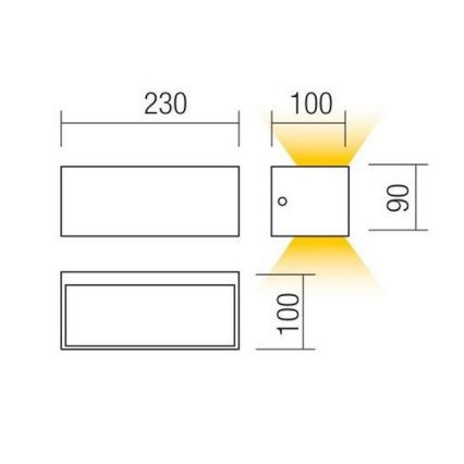 Redo 90154 - Luz de parede LED de exterior LAMPRIS 1xLED/12W/230V IP65
