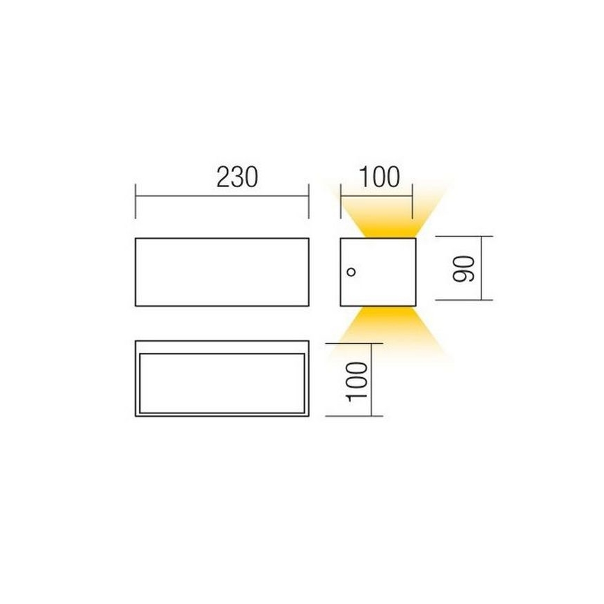 Redo 90154 - Luz de parede LED de exterior LAMPRIS 1xLED/12W/230V IP65