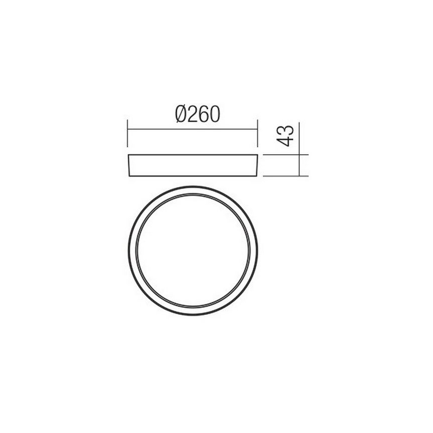 Redo 90155 - Iluminação de teto exterior LED PONZA LED/16W/230V diâmetro 26 cm IP65