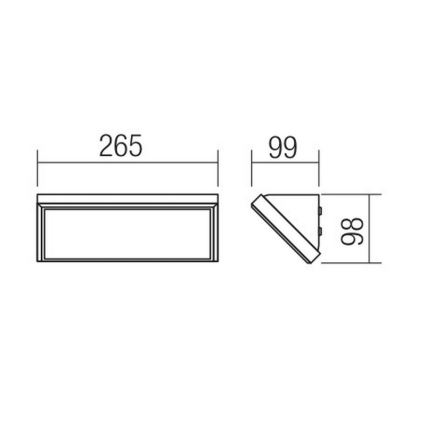Redo 90159 - Luz de parede LED de exterior MAKO 1xLED/12W/230V IP65