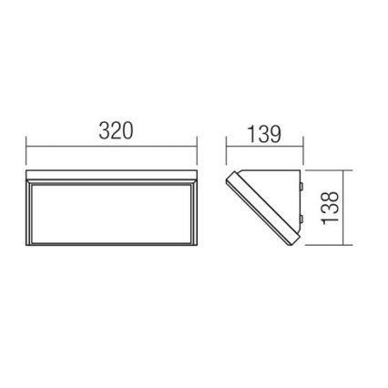 Redo 90160 - Luz de parede LED de exterior MAKO 1xLED/21W/230V IP65
