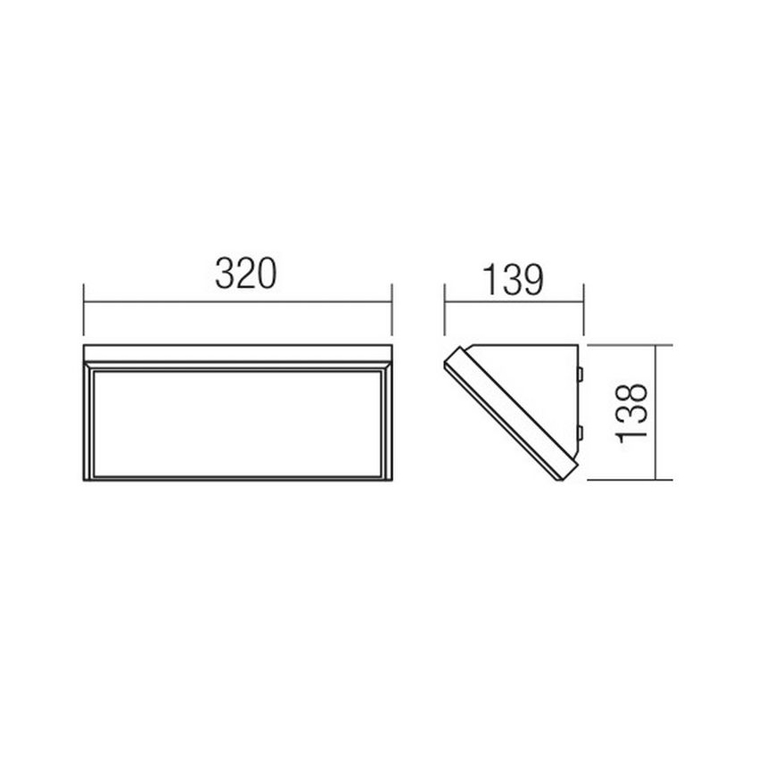 Redo 90160 - Luz de parede LED de exterior MAKO 1xLED/21W/230V IP65