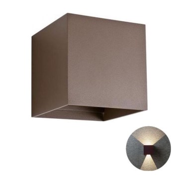 Redo 90174 - Iluminação de parede exterior LED VARY 2xLED/6W/230V 3000K IP54 castanho