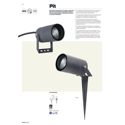 Redo 90183 - Candeeiro exterior PIT 1xGU10/35W/230V IP65