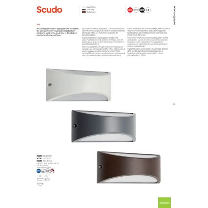 Redo 90191 - Iluminação de parede exterior LED SCUDO LED/10W/230V 3000K IP54 antracite