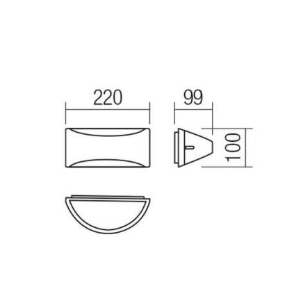 Redo 90191 - Iluminação de parede exterior LED SCUDO LED/10W/230V 3000K IP54 antracite