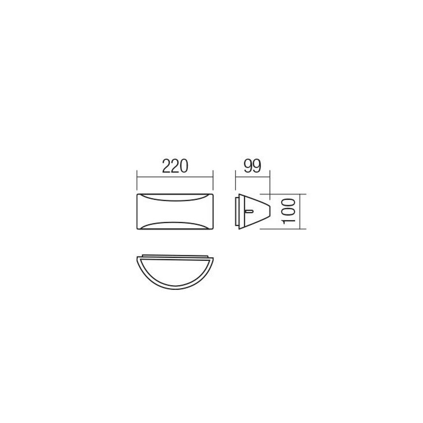 Redo 90191 - Iluminação de parede exterior LED SCUDO LED/10W/230V 3000K IP54 antracite