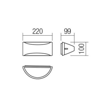 Redo 90192 - Iluminação de parede exterior LED SCUDO LED/10W/230V 3000K IP54 castanho