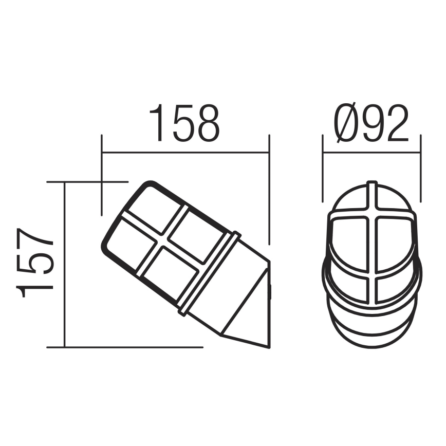 Redo 90203 - Iluminação de parede exterior TRITON 1xE27/28W/230V IP54 cobre