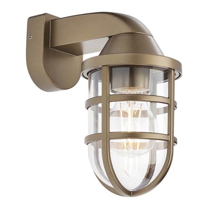 Redo 90205 - Iluminação de parede exterior CAGE 1xE27/28W/230V IP44 latão